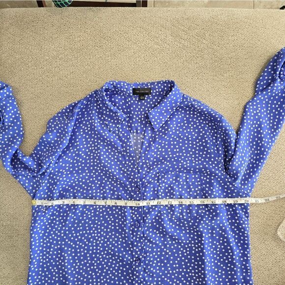 The Limited Purple and White Polka Dot Dress Shirt - Size Large - Picture 5 of 10